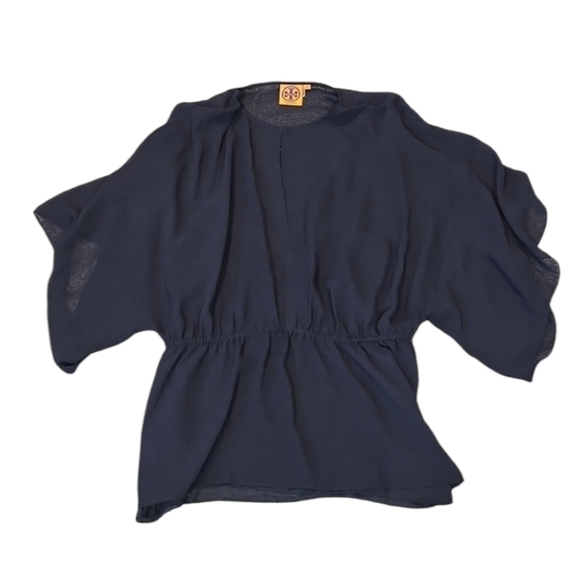 Tory Burch Womens Margarete Sheer Blouse Top sz 6 - Picture 1 of 8